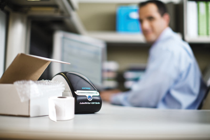 DYMO LabelWriter 450 Turbo – Etikettendrucker, Thermodirekt, USB, 600 dpi, für LabelWriter-Etiketten bis 60 mm