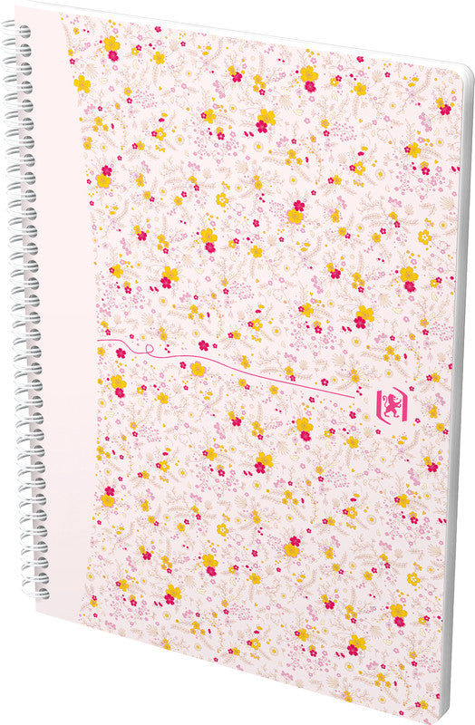 Oxford Collegeblock B5, liniert, Spiralbindung, 60 Blatt, perforiert, 90 g/m² – floral, für SCRIBZEE App
