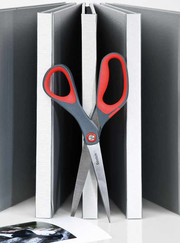 Scotch Universalschere – 18,0 cm, Edelstahl, für Rechts- und Linkshänder, spitz, Kunststoff, rot