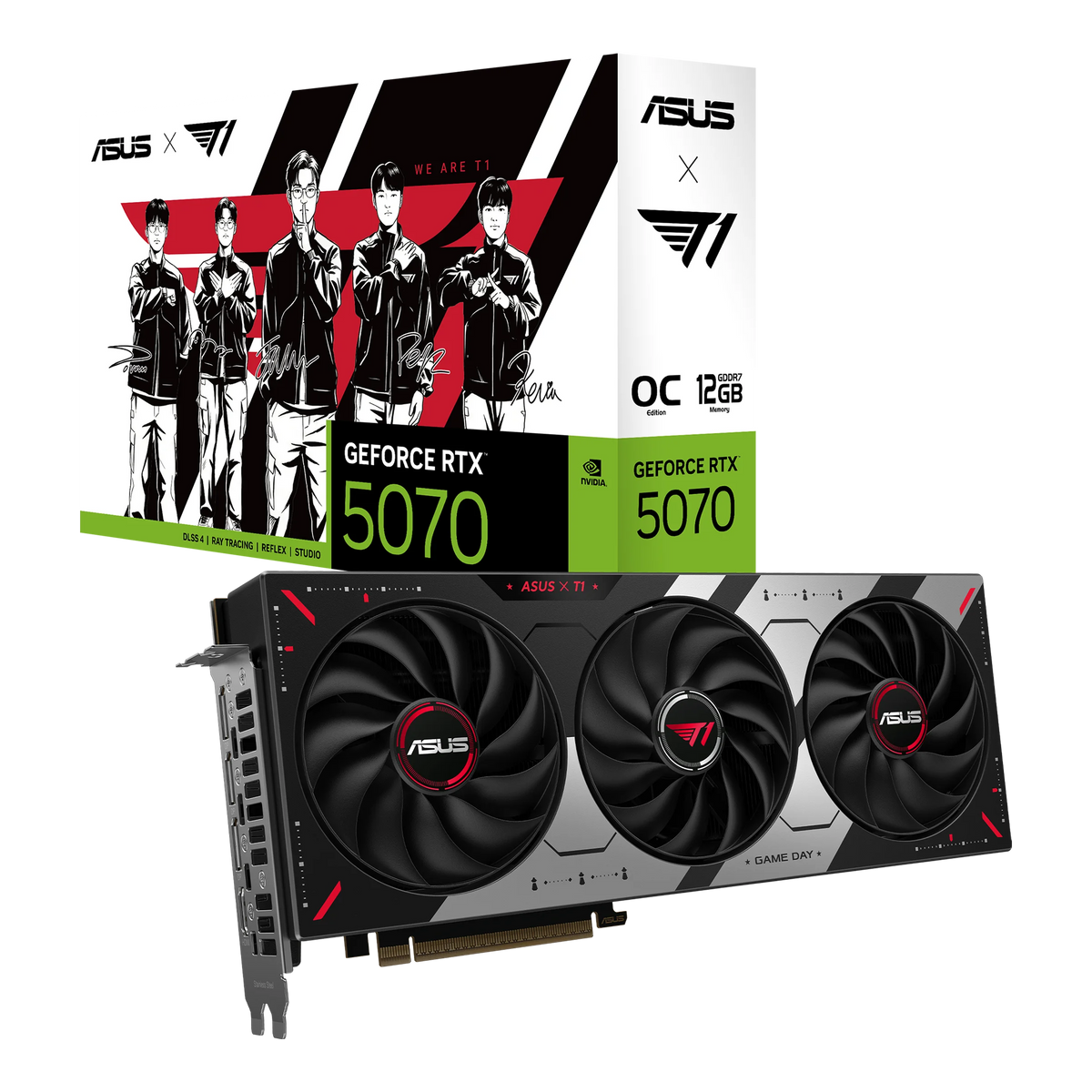 ASUS T1-RTX5070-O12G-GAMING – PCIe Grafikkarte – 12GB GDDR7, 192-bit, 3×DP, 1×HDMI, PCIe 5.0x16