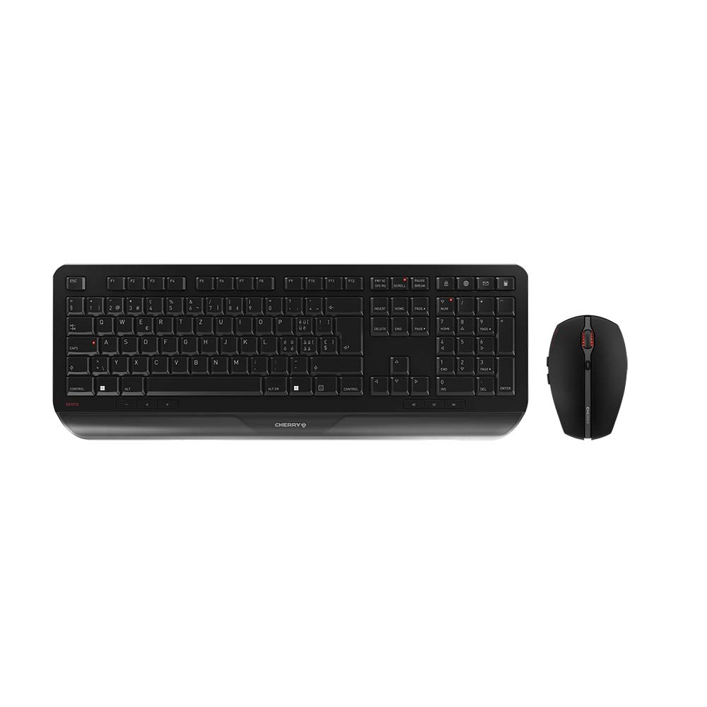 CHERRY Tastatur, kabellos (2,4 GHz), CH-Layout (DE-CH), Fullsize (mit Ziffernblock) – für Windows