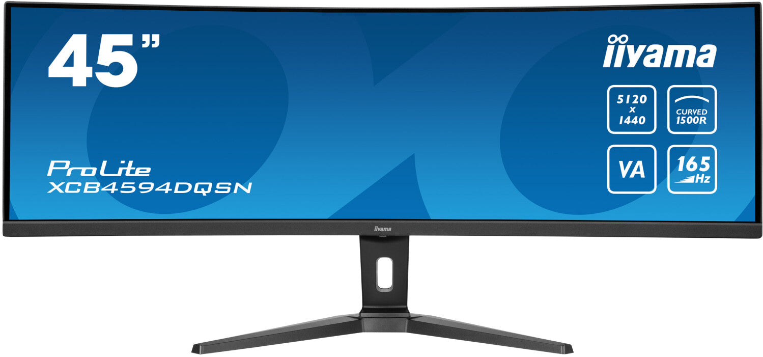 iiyama G-MASTER XCB4594DQSN-B1 – 44,5" Curved, 5120 × 1440 (DQHD), VA, 165 Hz, USB-C 90 W, KVM, LAN