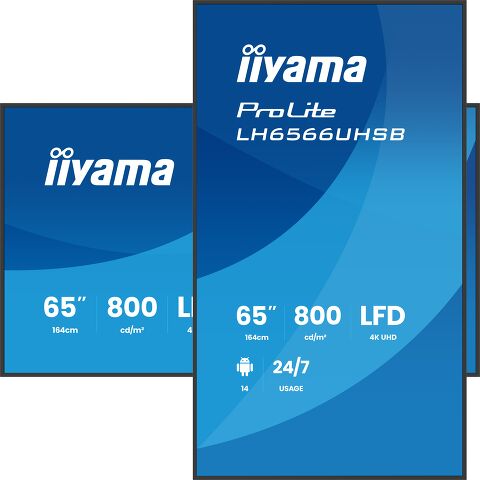 iiyama 65", 3840 × 2160 (4K), VA, USB-C 15 W, LAN