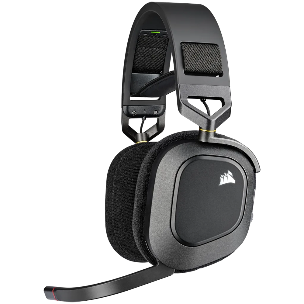 Corsair HS80 MAX Wireless Gaming-Headset – On-Ear, Stereo, Kabel + BT, ANC, Schwarz, BT 5.2