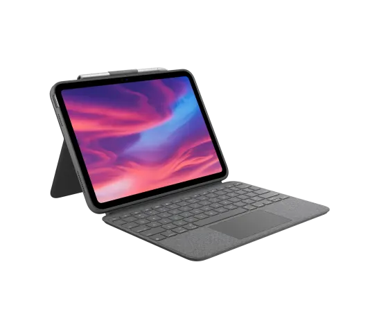 Logitech Tastatur-Case für iPad 10,9" (10. Gen.) – Smart Connector, mit Trackpad, Beleuchtung – Oxford Grau