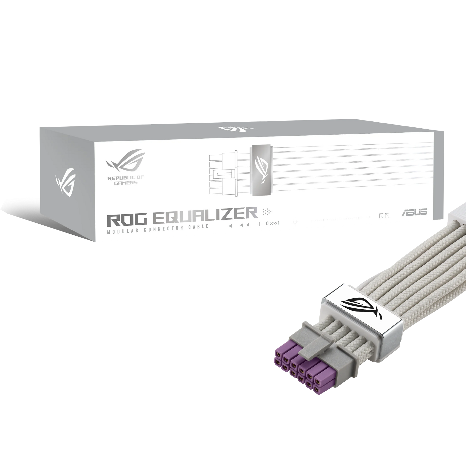ASUS PCIe Stromkabel – 12V-2×6–12V-2×6, 0,75 m, ATX 3.1, PCIe 5.1, gesleeved, weiss