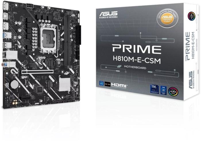 ASUS PRIME H810M-E-CSM – Mainboard – LGA 1851, H810, mATX, DDR5