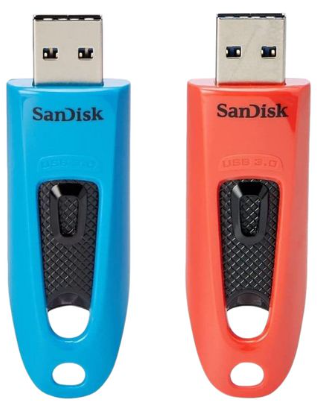 SanDisk Ultra USB-Stick – 64 GB, USB 3.0, Twin Pack (130 MB/s Lesegeschwindigkeit)