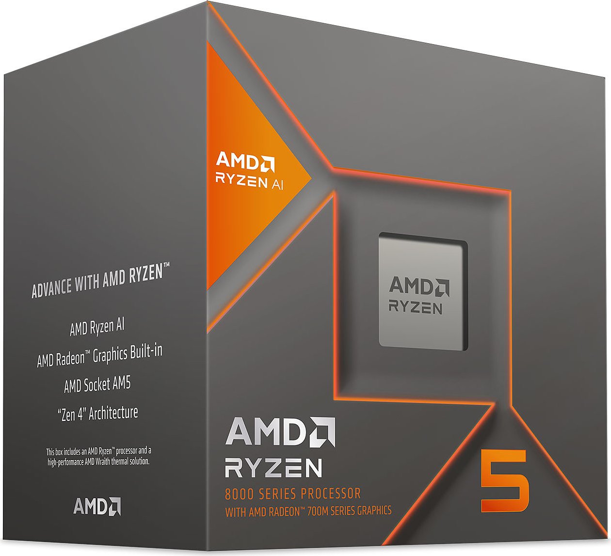 AMD Ryzen 5 8600G – Prozessor – 6 Kerne/12 Threads, AM5, 4,3/5,0 GHz, 65 W, Box