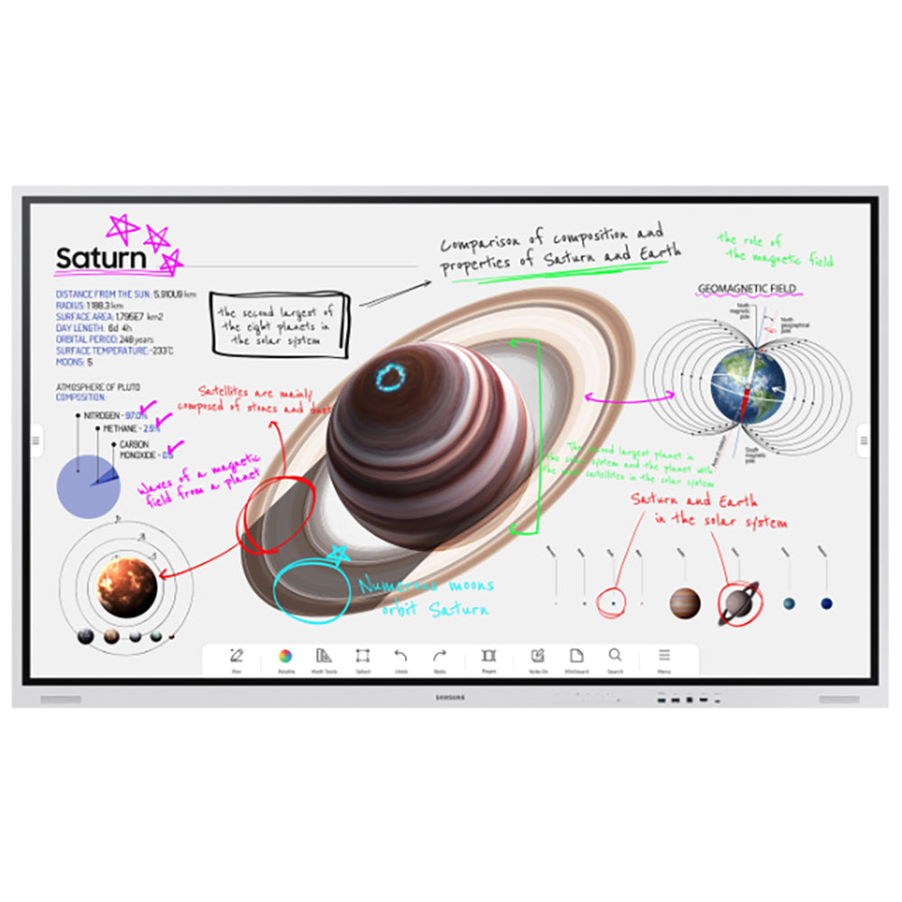 Samsung Whiteboard – 172,4 × 102,6 cm, Aluminiumrahmen, Wandmontage