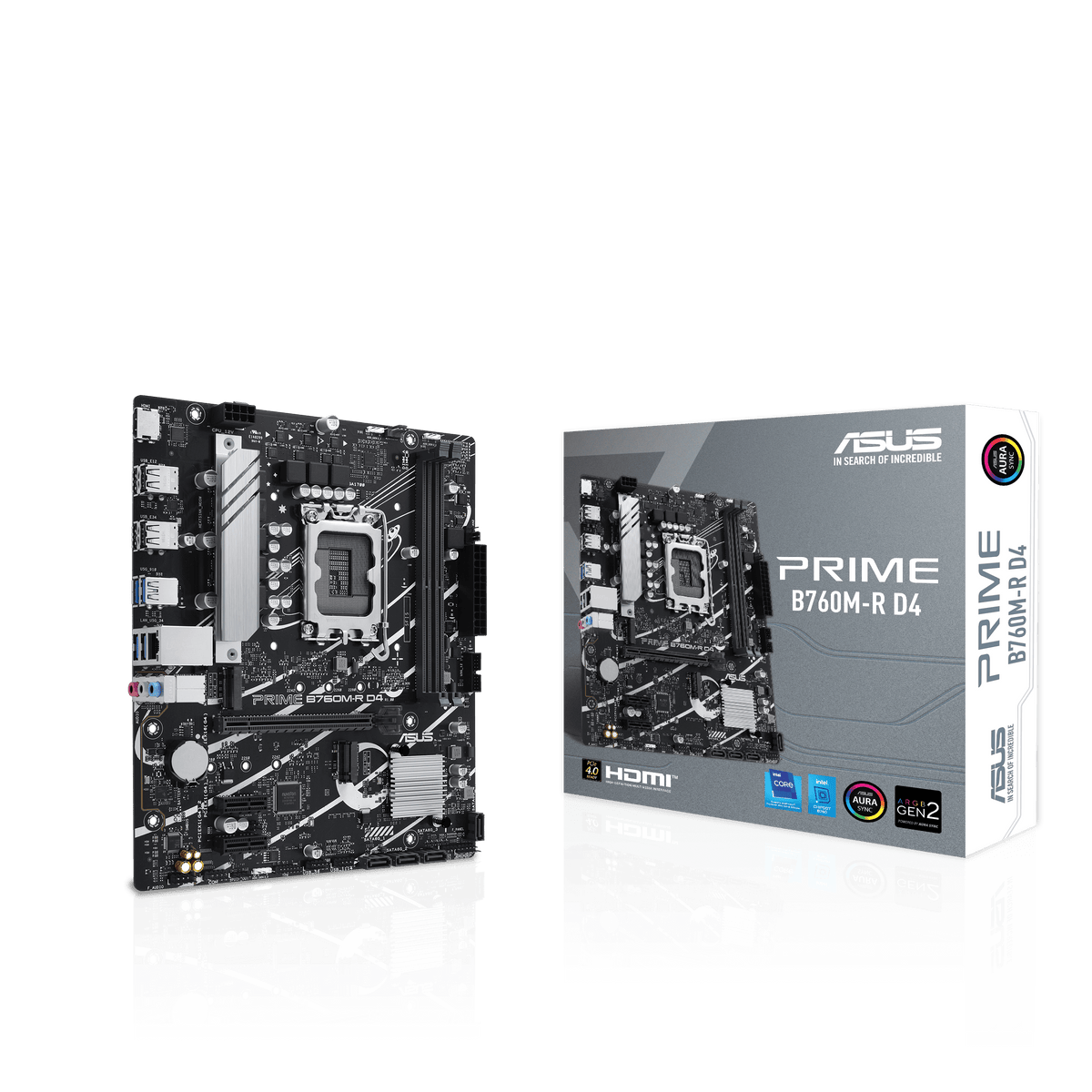 ASUS B760M-R D4 – Mainboard – LGA 1700, Intel B760, mATX, DDR4