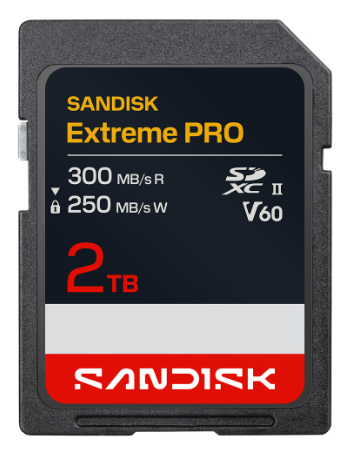 SanDisk Extreme PRO SDXC 2 TB – UHS-II, 300/250 MB/s